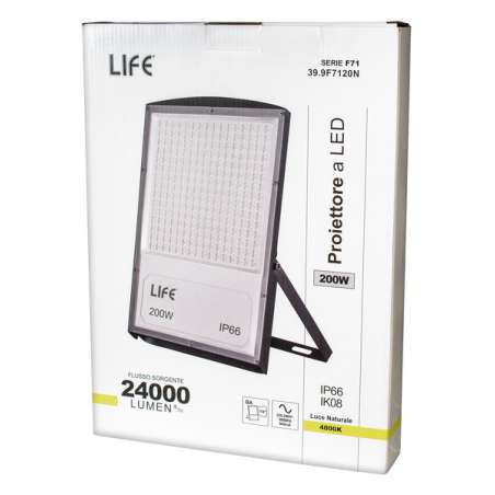 FARO LED GRIGIO 200W 4000K LUCE NATURALE IP65 F71
