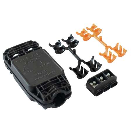 SCATOLA DI GIUNZIONE IP68 3 USCITE CON GEL
