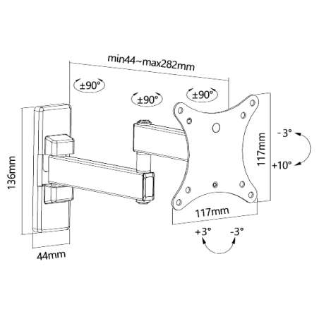 SUPPORTO PER TV LED FLAT DA 10-23 FINO A KG15