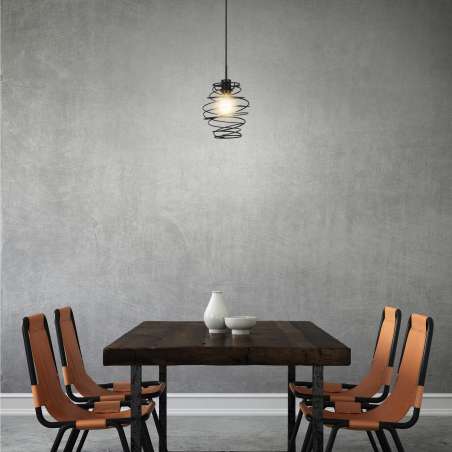 LAMPADA A SOSPENSIONE 130CM MAX 60W NERA