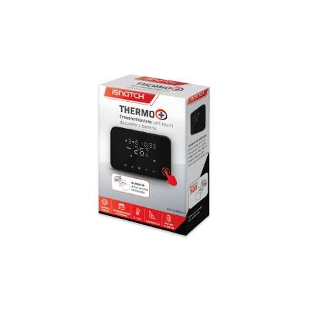 TERMOSTATO DIGITALE SOFT-TOUCH NERO A BATTERIE