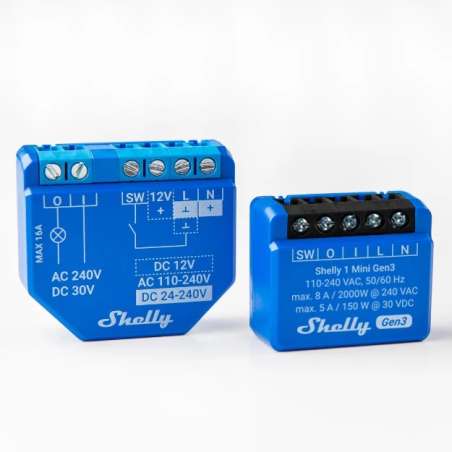 SMART RELE 8A AC/DC WIFI/BT SHELLY 1 MINI GEN 3