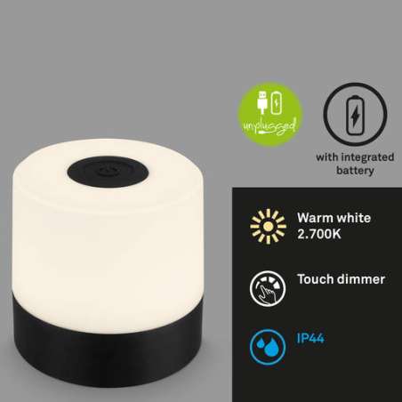 LAMPADA DA TAVOLO A BATTERIA 2W 150LM CROMATO