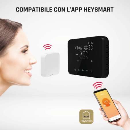 TERMOSTATO SMART A BATTERIE SOFT TOUCH NERO