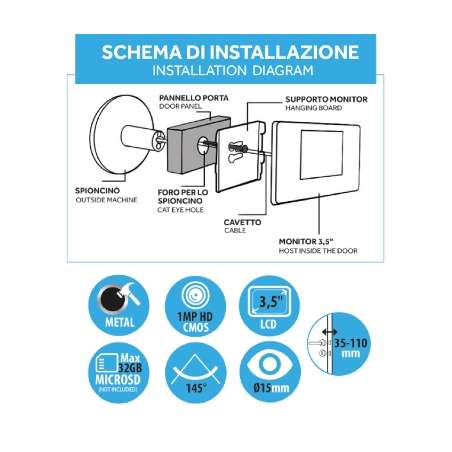 SPIONCINO DIGITALE CON DISPLAY 3,5
