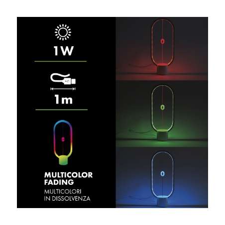 LAMPADA DA TAVOLO LED RGBW 1W C/ACCENSIONE A
