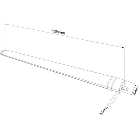 PLAFONIERA LED SLIM IP65 120CM 36W 3600LM 4000K